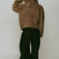 hooded cardigan knit/brown - KNUTH MARF