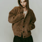 hooded cardigan knit/brown - KNUTH MARF