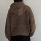 hooded cardigan knit/brown - KNUTH MARF