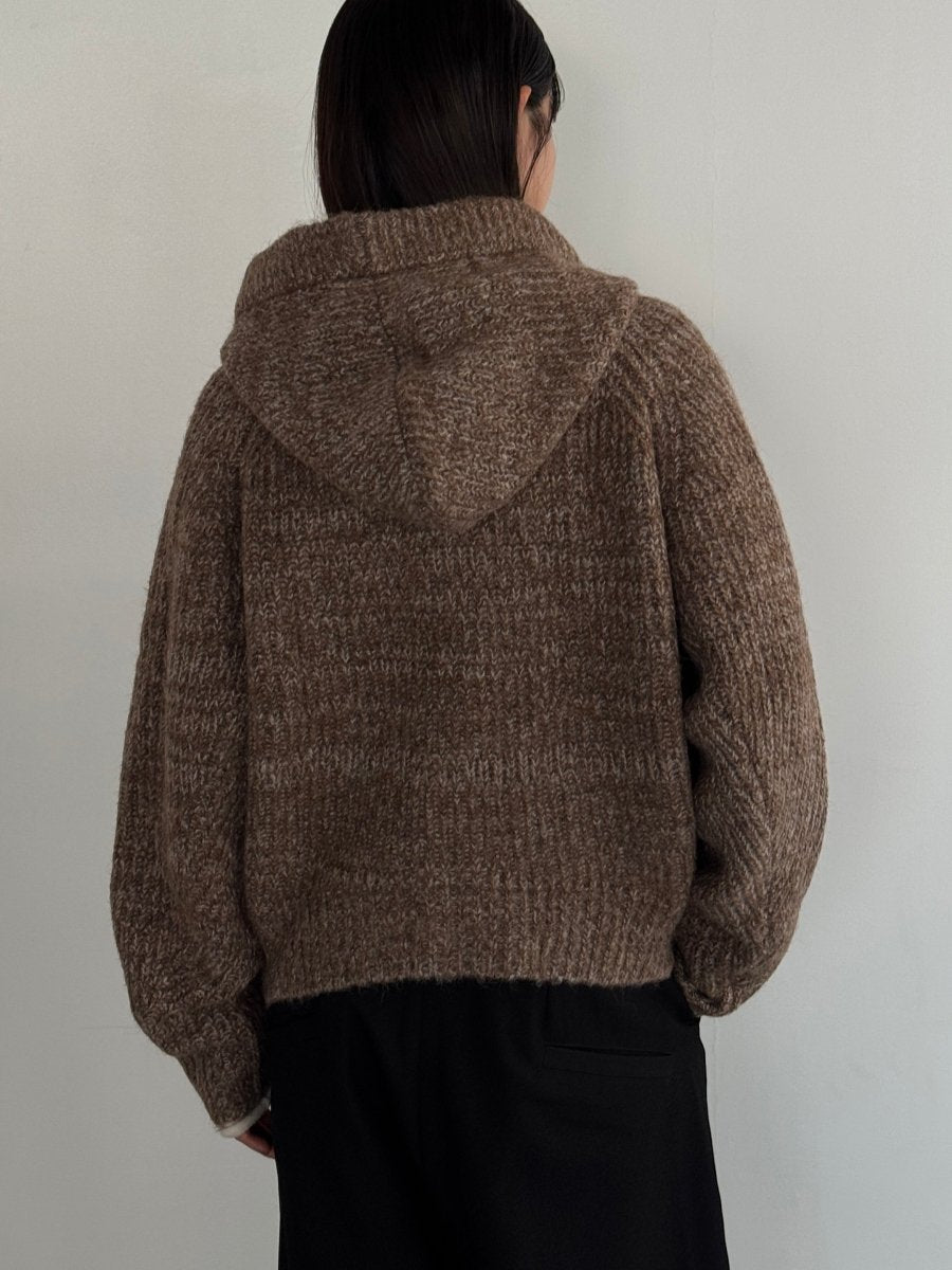 hooded cardigan knit/brown - KNUTH MARF