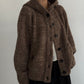hooded cardigan knit/brown - KNUTH MARF