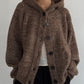 hooded cardigan knit/brown - KNUTH MARF