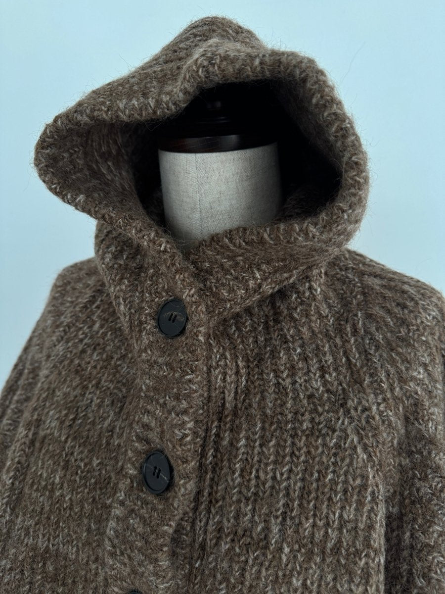 hooded cardigan knit/brown - KNUTH MARF
