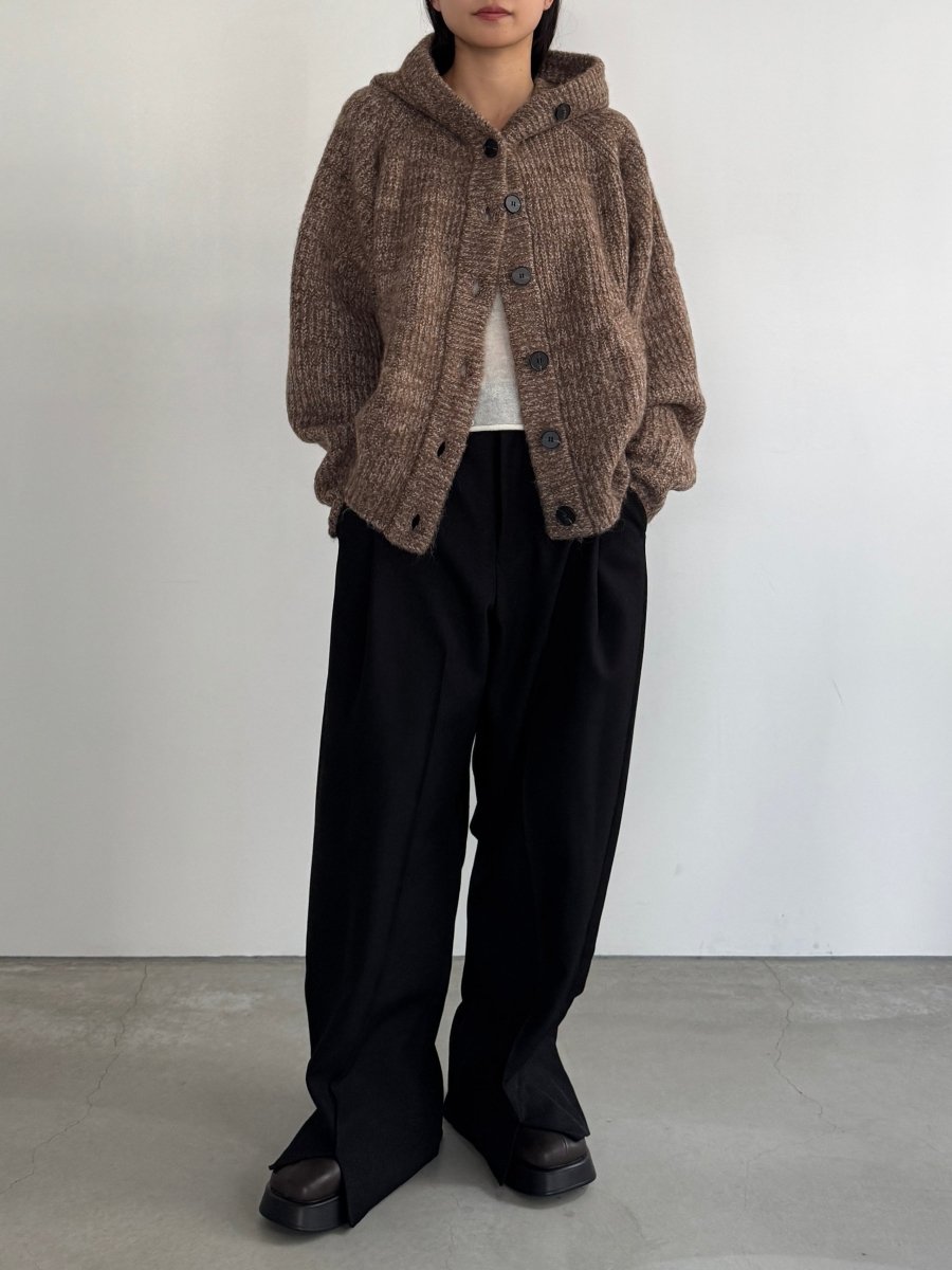 hooded cardigan knit/brown - KNUTH MARF