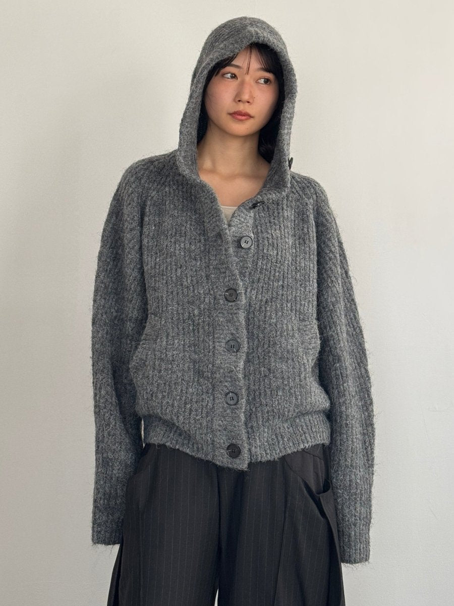 hooded cardigan knit/gray - KNUTH MARF