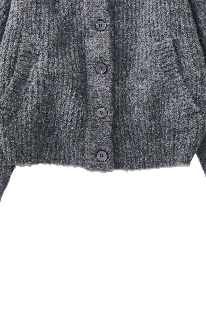 hooded cardigan knit/gray - KNUTH MARF