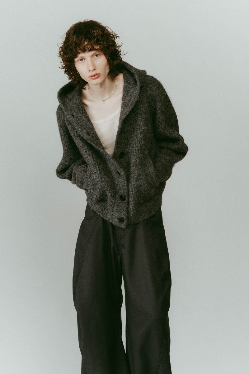 hooded cardigan knit/gray - KNUTH MARF