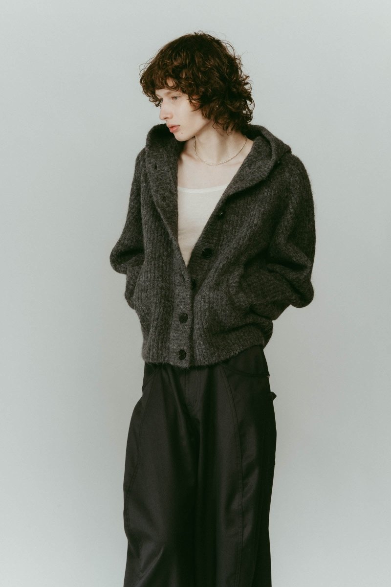 hooded cardigan knit/gray - KNUTH MARF
