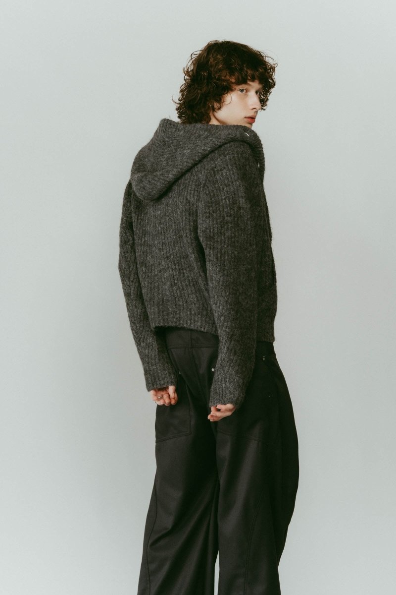 hooded cardigan knit/gray - KNUTH MARF