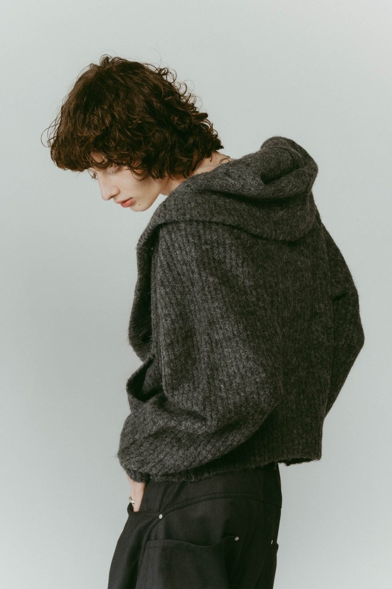 hooded cardigan knit/gray - KNUTH MARF