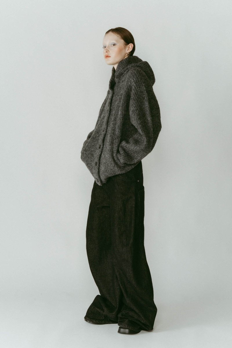 hooded cardigan knit/gray - KNUTH MARF