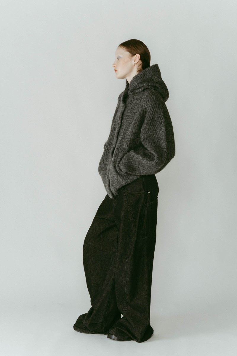 hooded cardigan knit/gray - KNUTH MARF