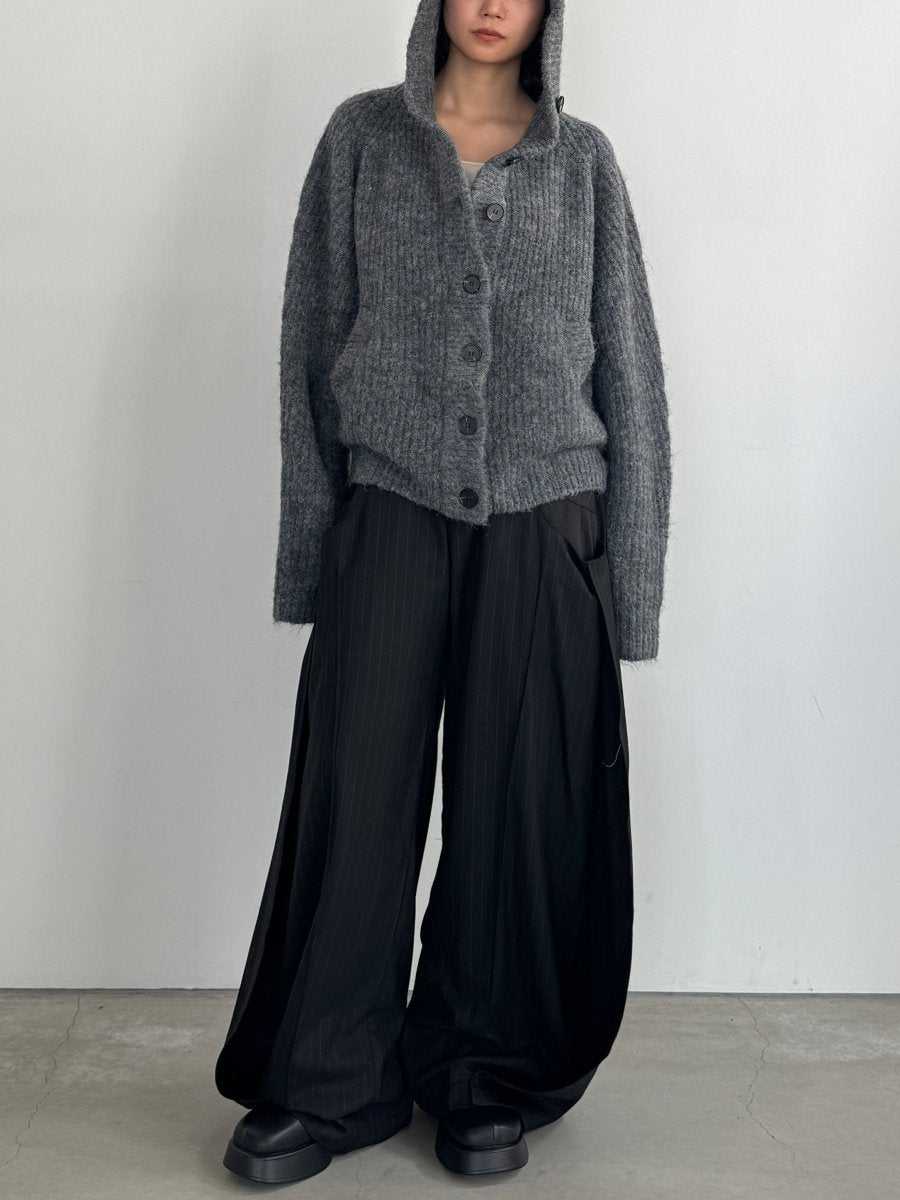 hooded cardigan knit/gray - KNUTH MARF