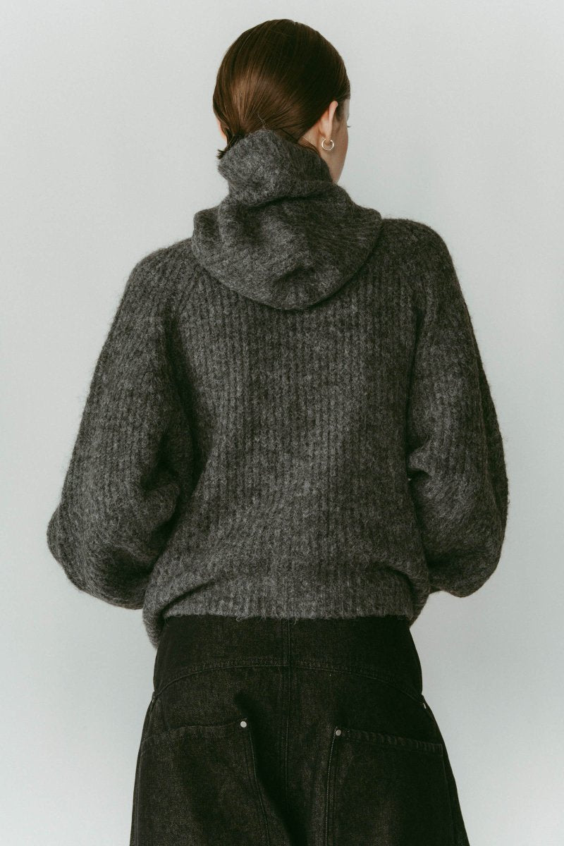 hooded cardigan knit/gray - KNUTH MARF