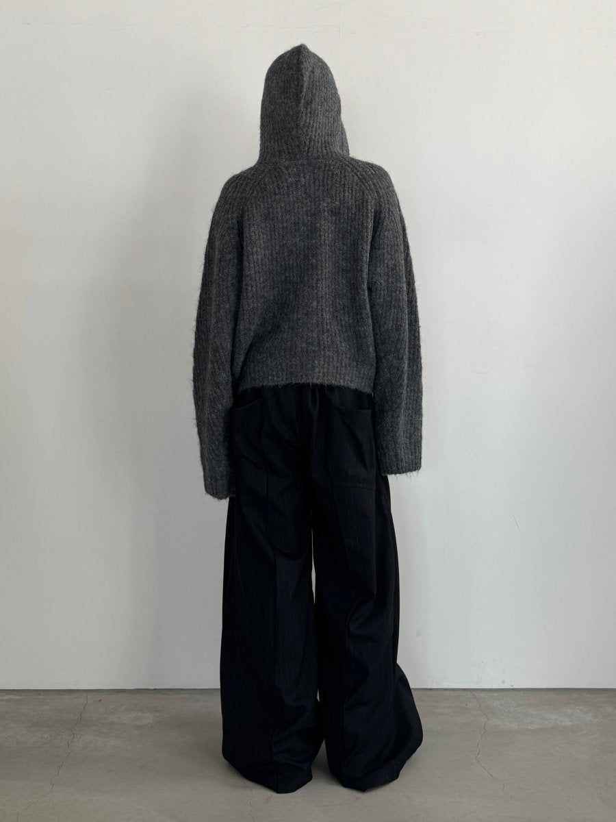hooded cardigan knit/gray - KNUTH MARF