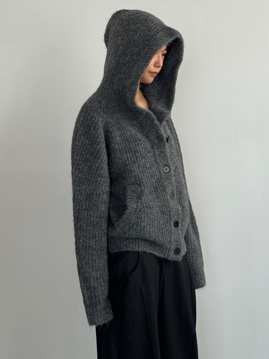 hooded cardigan knit/gray - KNUTH MARF