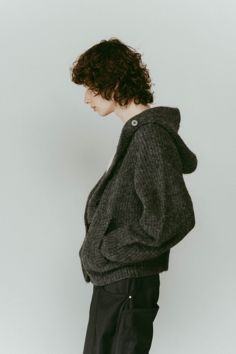hooded cardigan knit/gray - KNUTH MARF