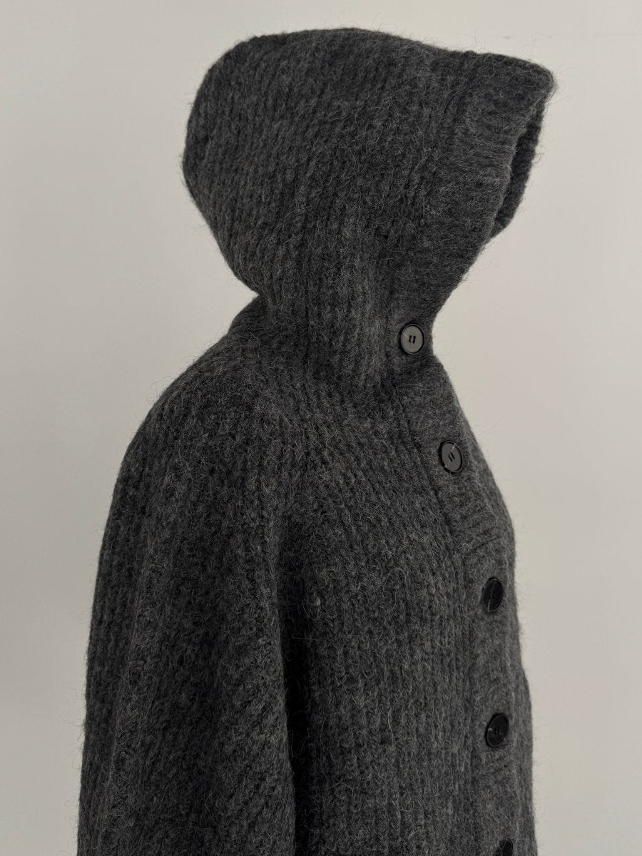 hooded cardigan knit/gray - KNUTH MARF