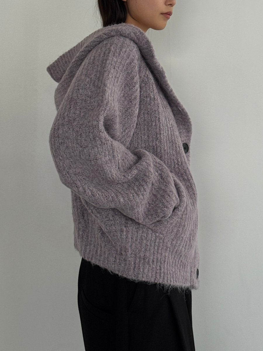hooded cardigan knit/lilac - KNUTH MARF