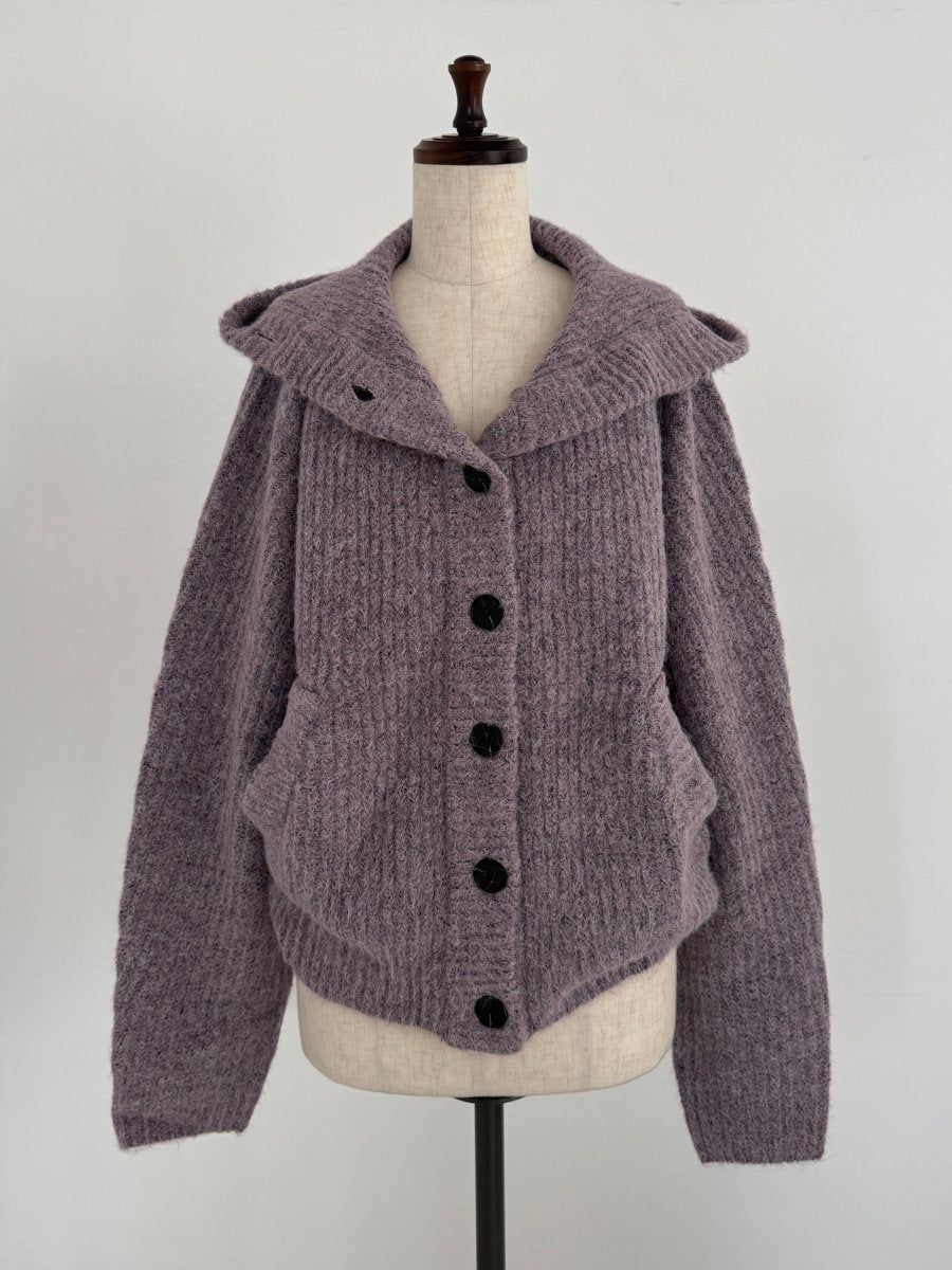 hooded cardigan knit/lilac - KNUTH MARF