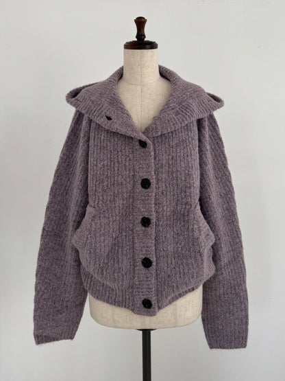 hooded cardigan knit/lilac - KNUTH MARF