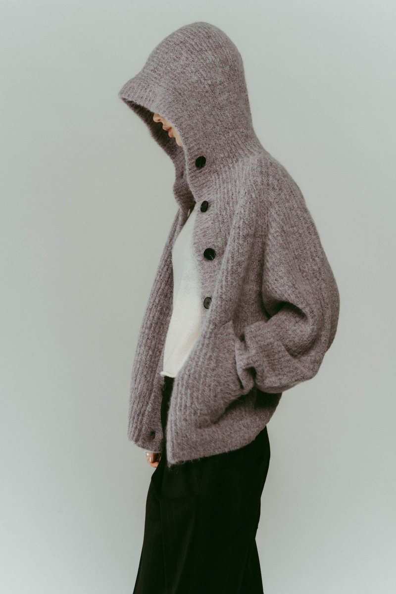 hooded cardigan knit/lilac | KNUTH MARF