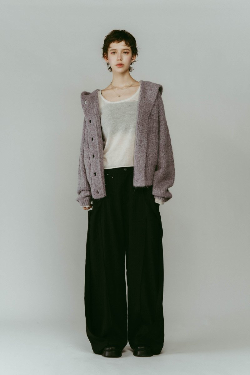 hooded cardigan knit/lilac - KNUTH MARF
