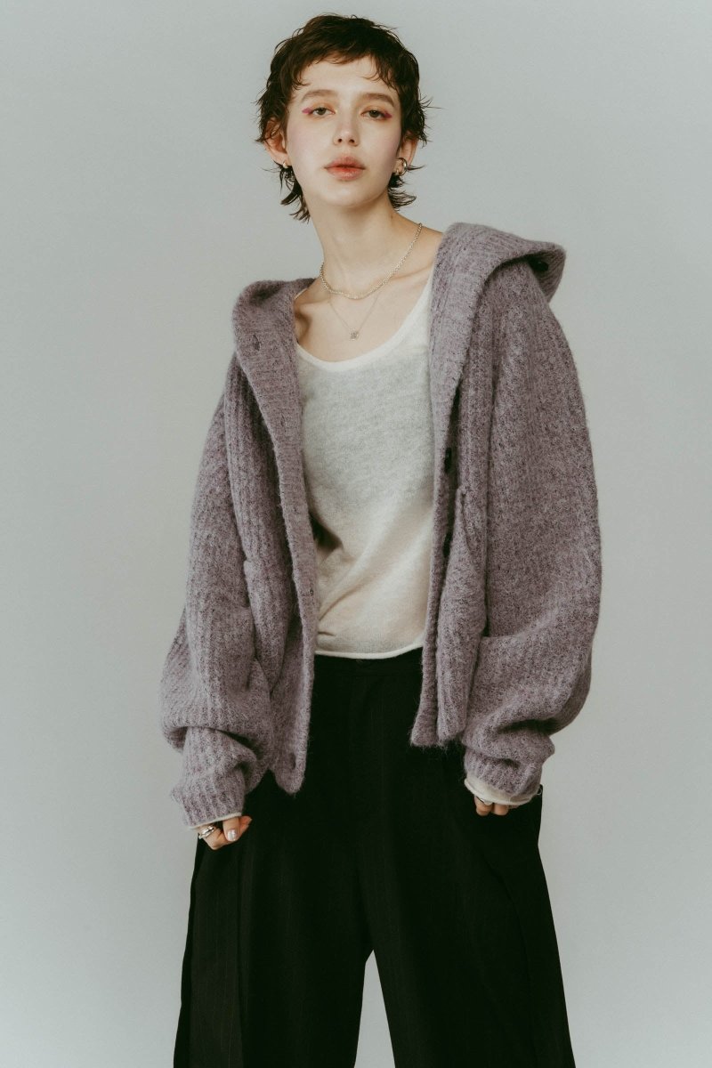 hooded cardigan knit/lilac - KNUTH MARF