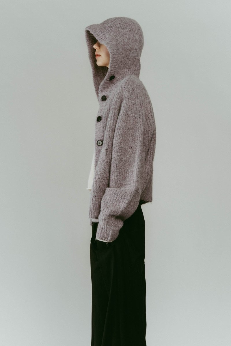hooded cardigan knit/lilac | KNUTH MARF
