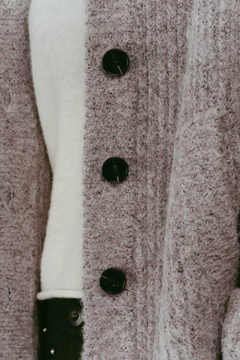 hooded cardigan knit/lilac | KNUTH MARF
