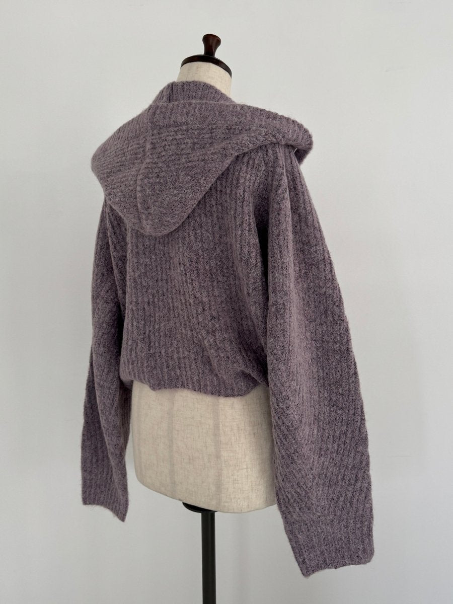 hooded cardigan knit/lilac - KNUTH MARF