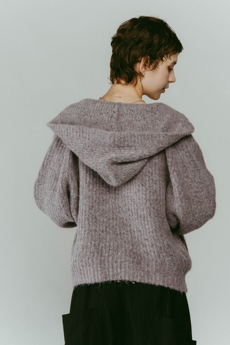hooded cardigan knit/lilac - KNUTH MARF