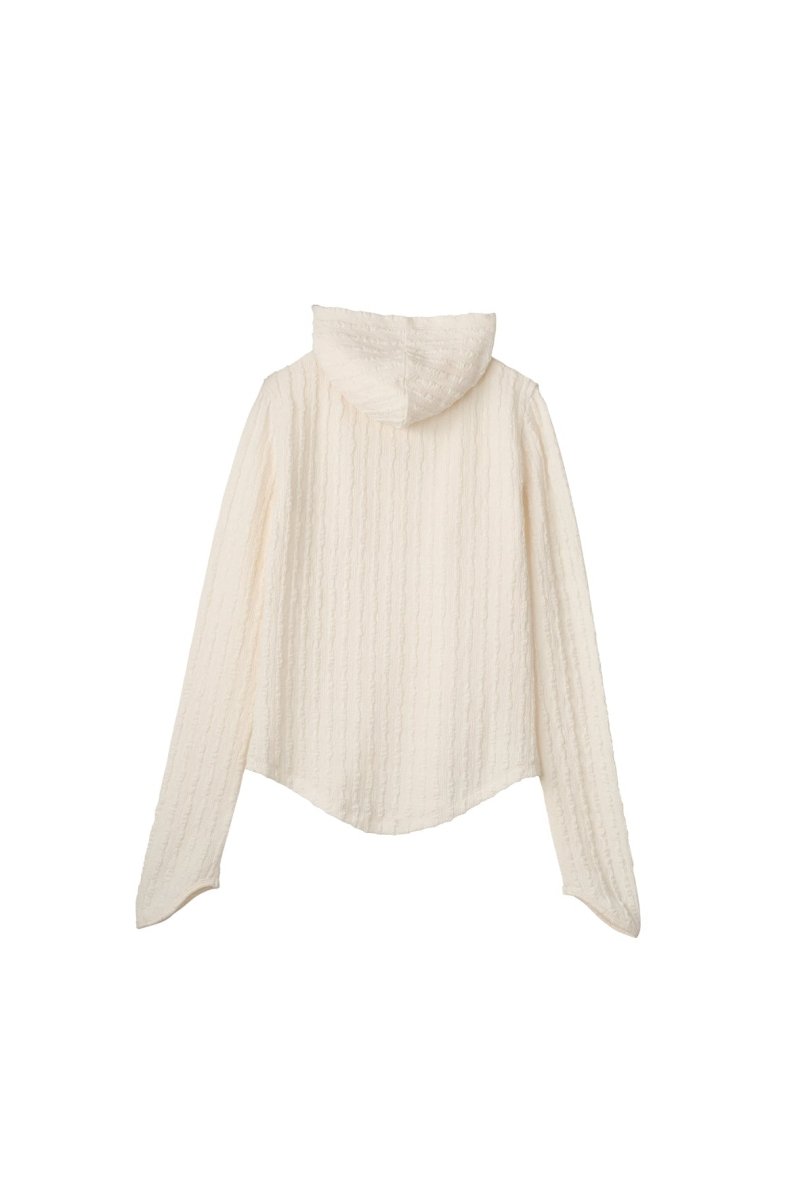 hooded jacquard top/white - KNUTH MARF