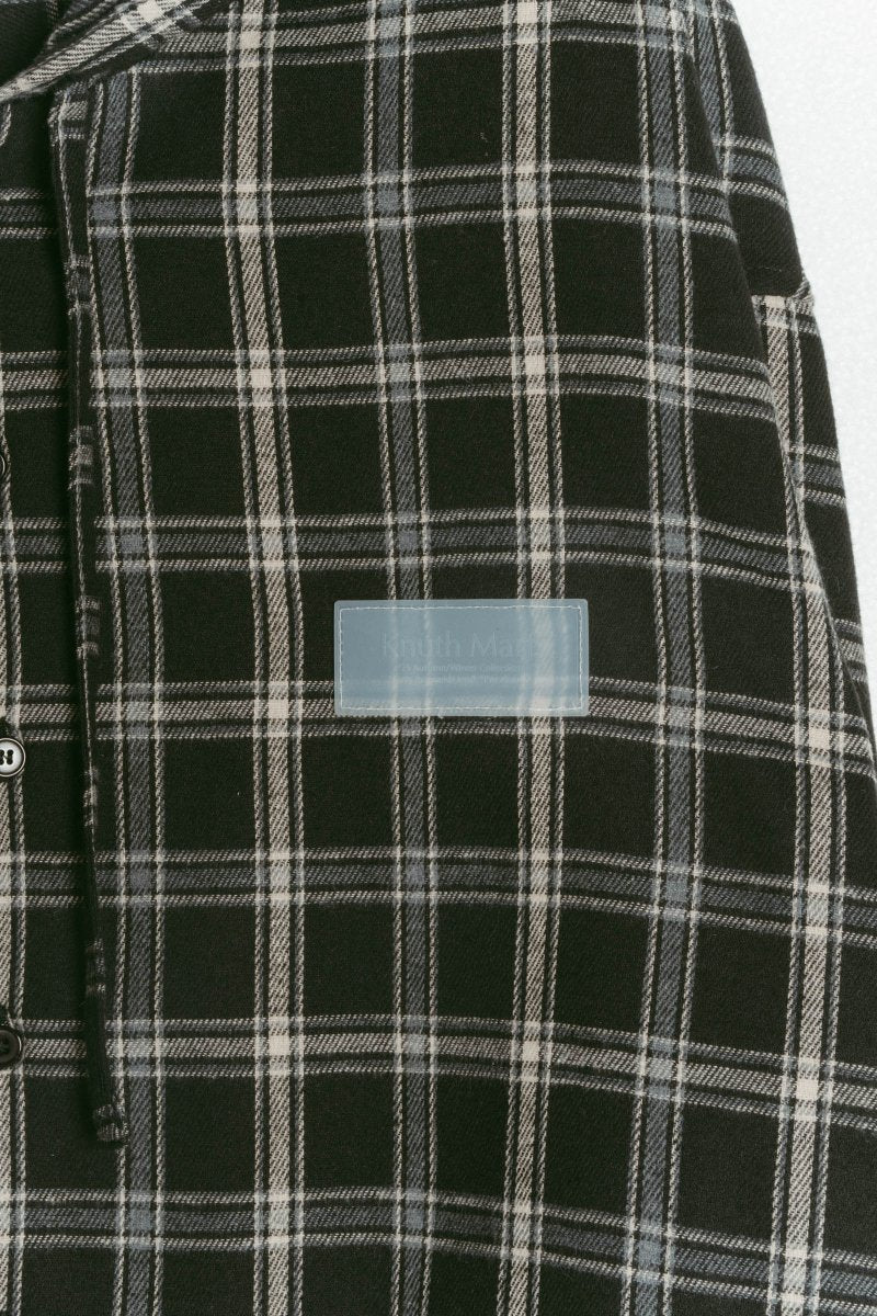 hooded over shirts(unisex)/checkblack - KNUTH MARF