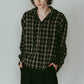 hooded over shirts(unisex)/checkblack - KNUTH MARF