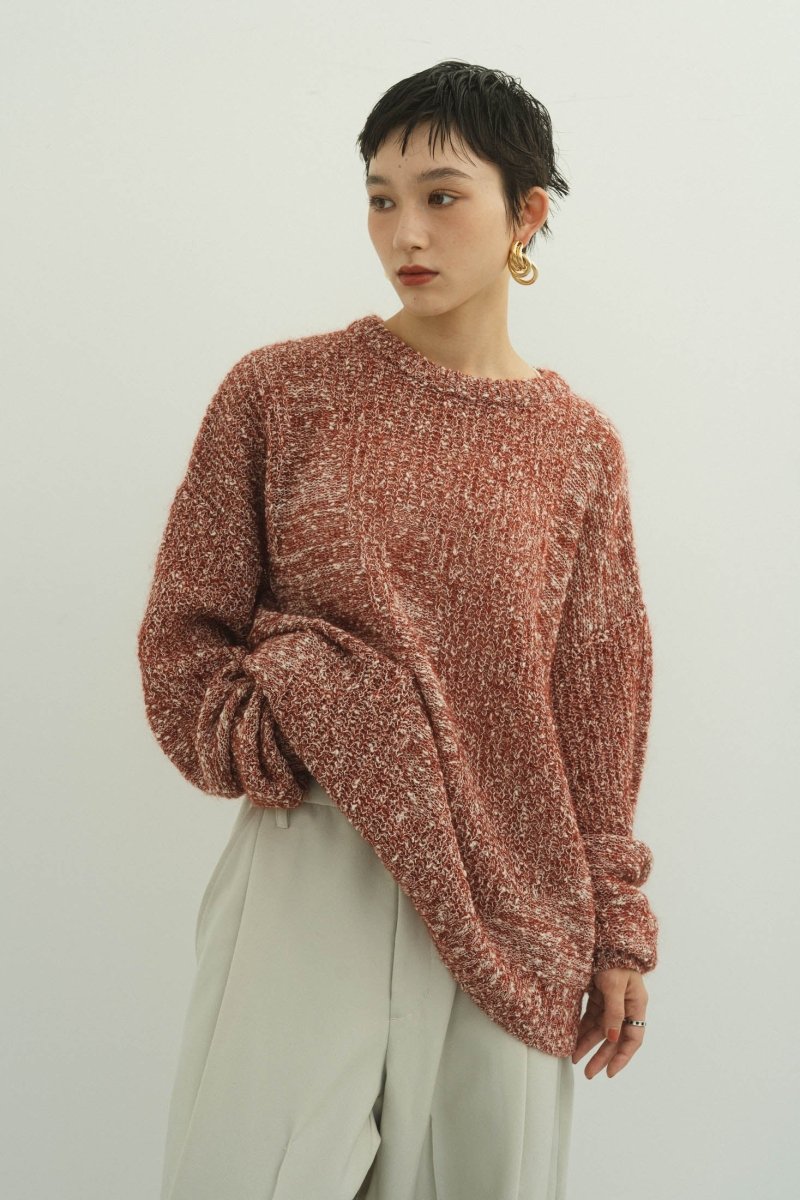 jaguard sheer knit(unisex)/red