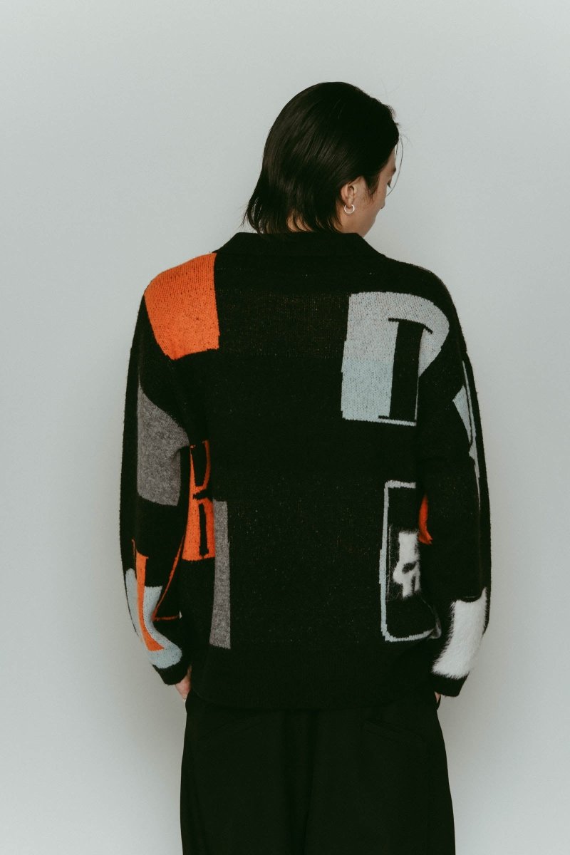 K design knit pullover(unisex)/black - KNUTH MARF