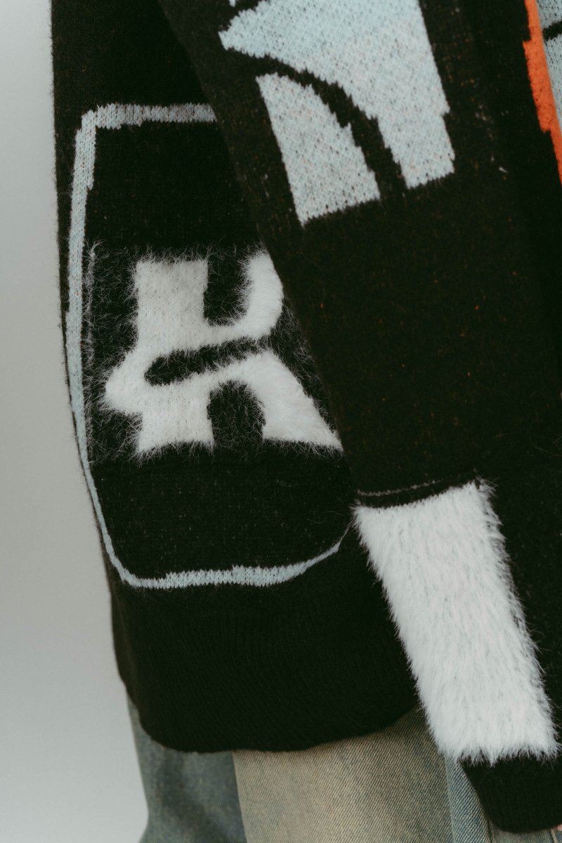 K design knit pullover(unisex)/black - KNUTH MARF