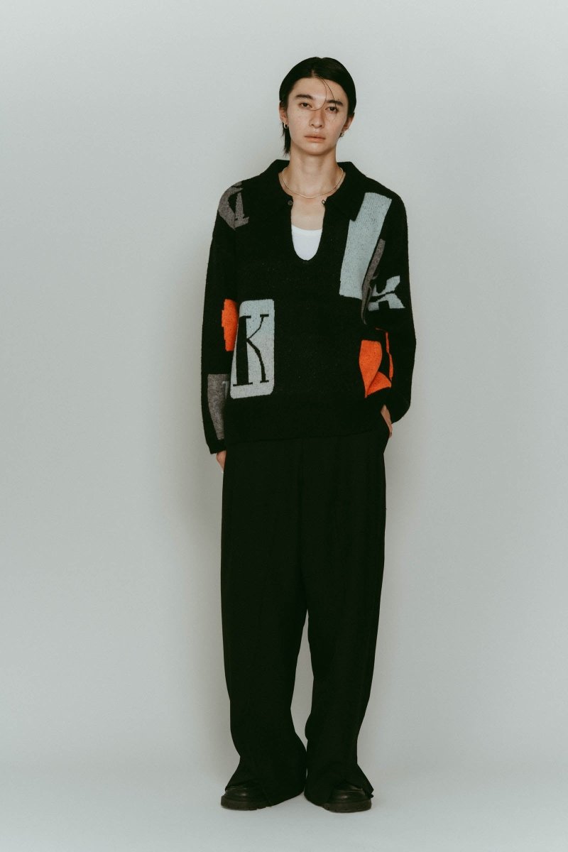 K design knit pullover(unisex)/black - KNUTH MARF