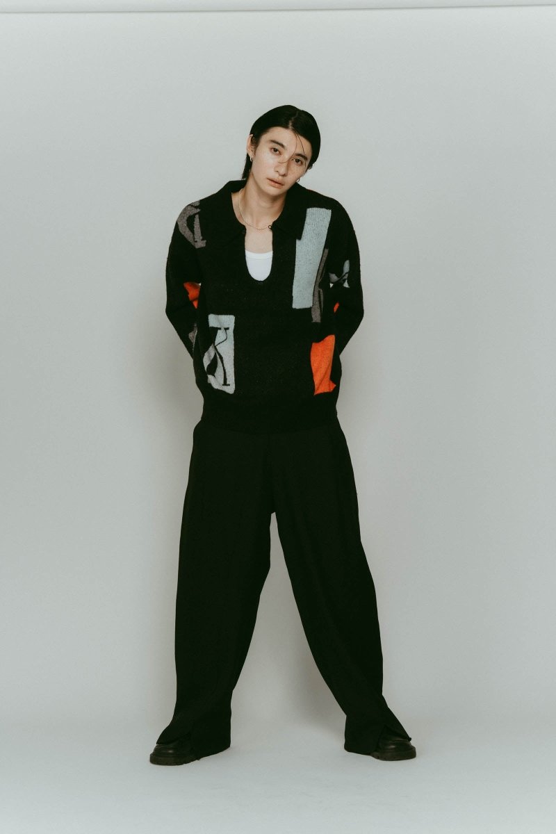 K design knit pullover(unisex)/black - KNUTH MARF