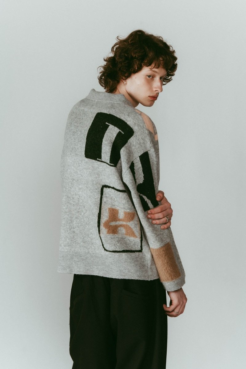 K design knit pullover(unisex/gray - KNUTH MARF