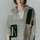 K design knit pullover(unisex/gray - KNUTH MARF
