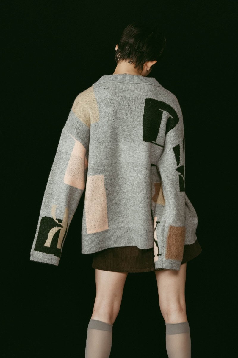 K design knit pullover(unisex/gray - KNUTH MARF