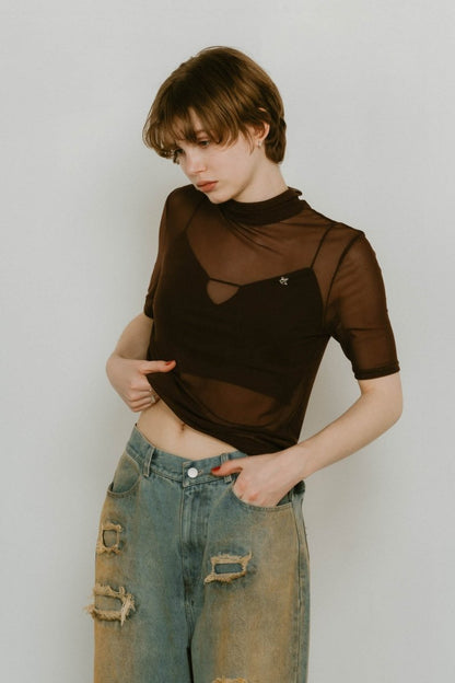 K motif sheer tops/3color - KNUTH MARF