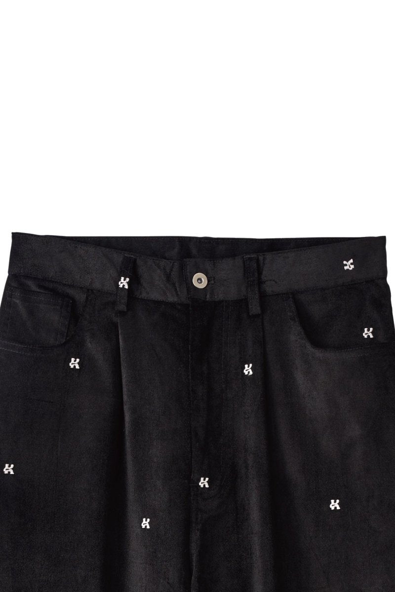 K motif velveteen pants(unisex)/black - KNUTH MARF