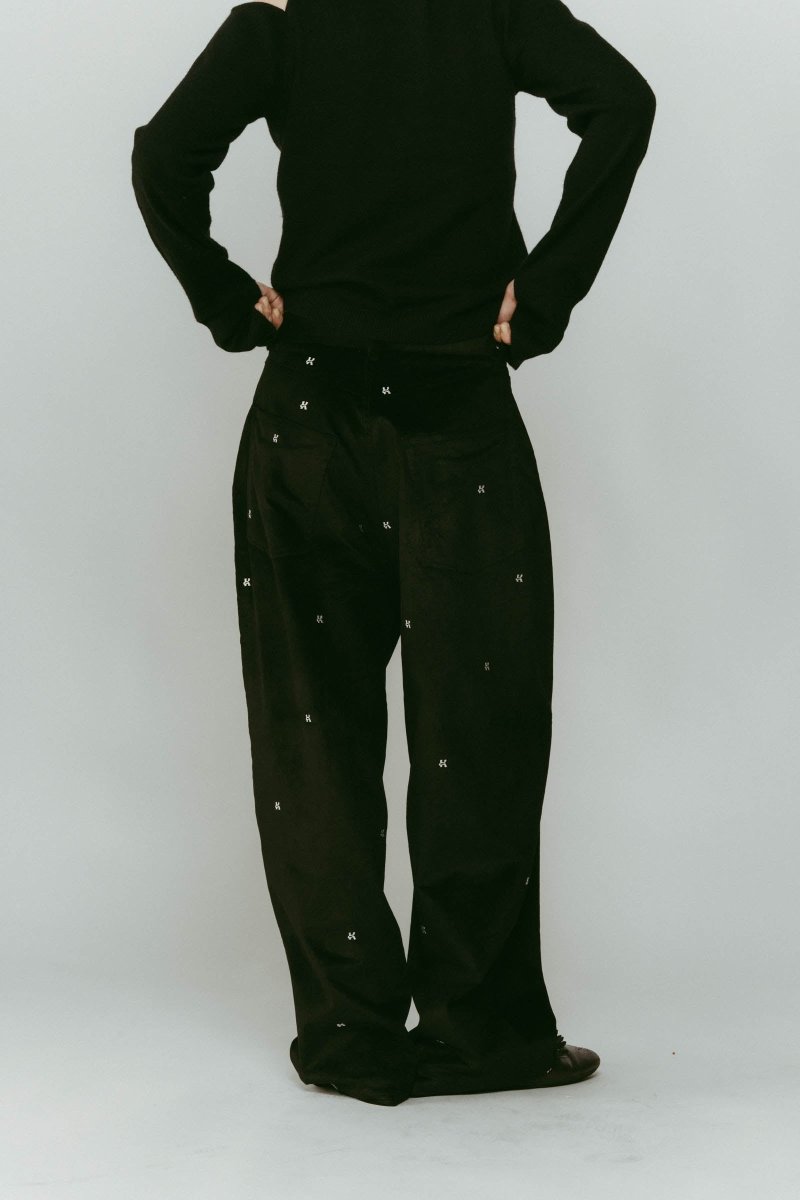 K motif velveteen pants(unisex)/black | KNUTH MARF