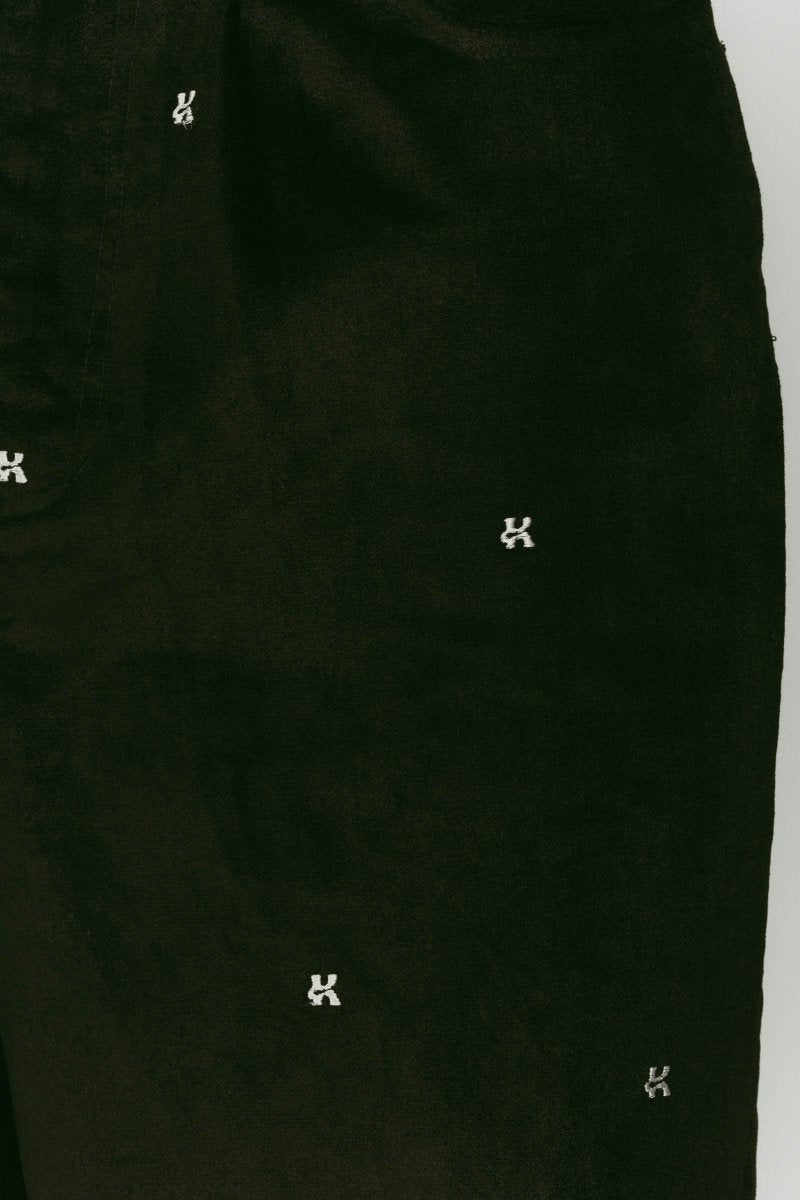 K motif velveteen pants(unisex)/black - KNUTH MARF