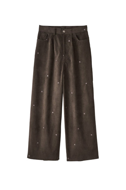 K motif velveteen pants(unisex)/graykhaki - KNUTH MARF