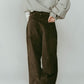 K motif velveteen pants(unisex)/graykhaki - KNUTH MARF