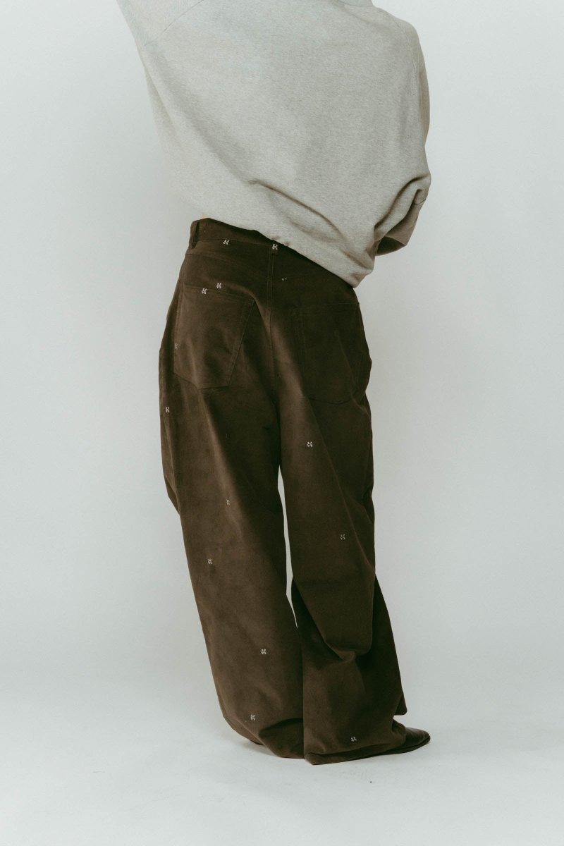 K motif velveteen pants(unisex)/graykhaki - KNUTH MARF